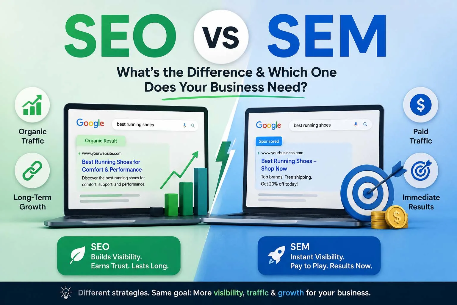 SEO vs SEM: What's the Difference & Which Does Your Business Need?
